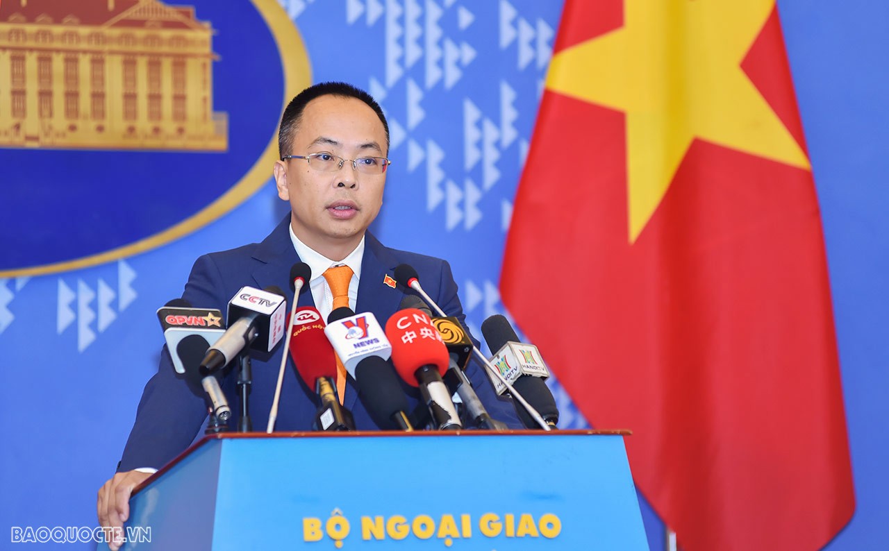 Phó phát ngôn Đoàn Khắc Việt bày tỏ thất vọng trước nội dung Báo cáo riêng của các cơ quan LHQ tại Việt Nam theo Cơ chế rà soát định kỳ phổ quát (UPR) chu kỳ IV. (Ảnh: Anh Sơn)
