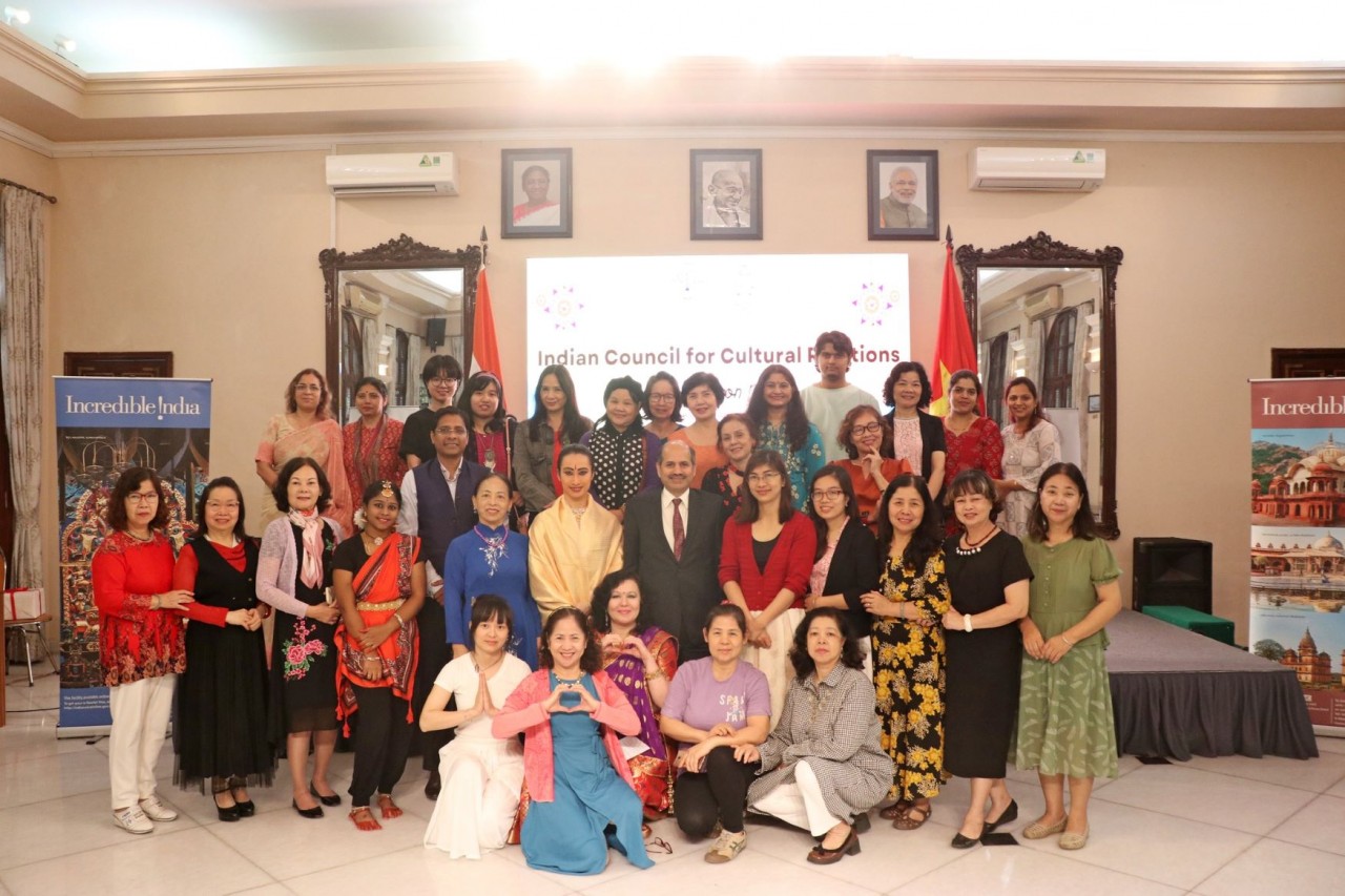 Lễ kỷ niệm 75 năm ngày thành lập ICCR vào ngày 9/4 tại trụ sở Đại sứ quán Ấn Độ tại Việt Nam. (Nguồn: ĐSQ)