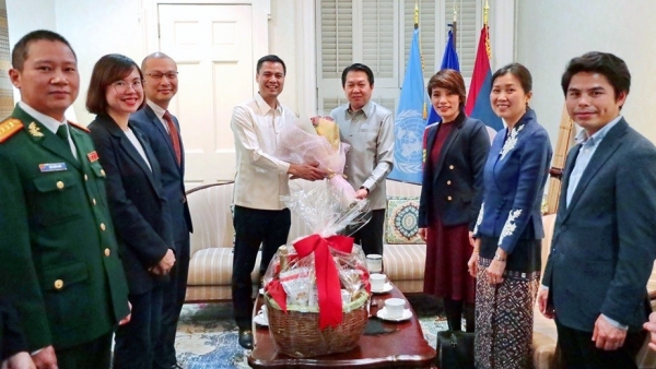 Đại sứ Đặng Hoàng Giang chúc mừng Tết cổ truyền của Lào và Campuchia tại Liên hợp quốc
