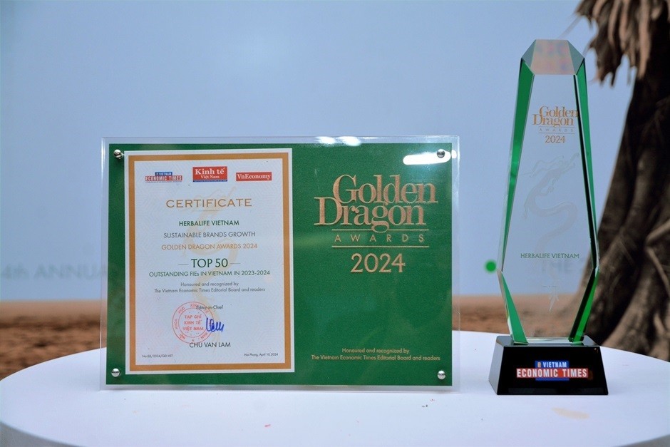 Herbalife Vietnam is recognized as one of the Top 50 Outstanding Foreign Invested Enterprises in Vietnam