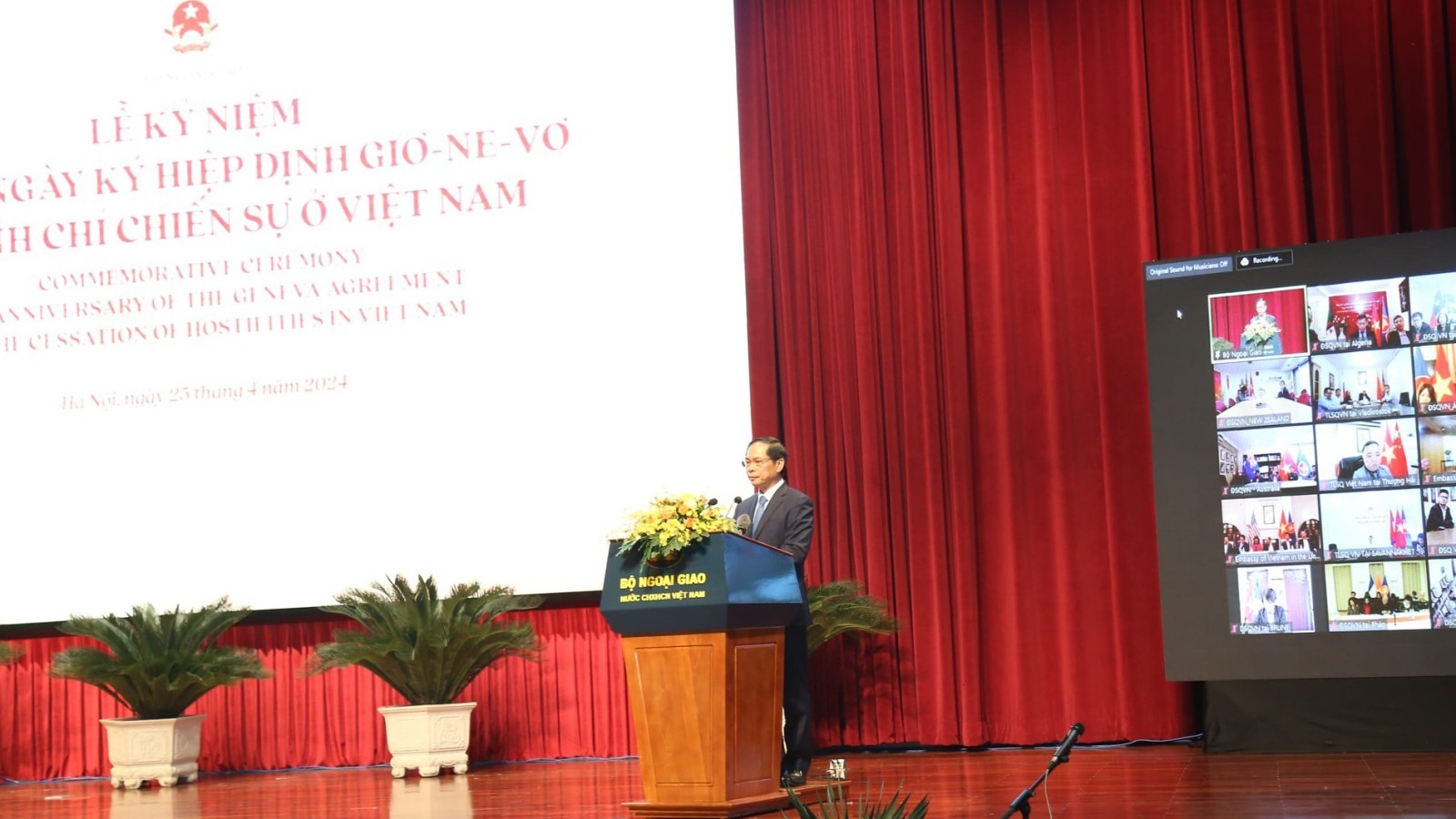 Remarks by FM at Commemorative Ceremony of 70th Anniversary of Geneva Agreement on Cessation of Hostilities in Vietnam