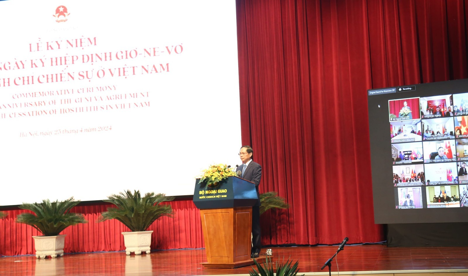 Remarks by FM at Commemorative Ceremony of 70th Anniversary of Geneva Agreement on Cessation of Hostilities in Vietnam