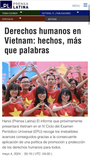 Prensa Latina spotlights facts about human rights in Vietnam