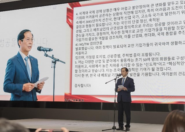 FM Bui Thanh Son attends launch of Vietnamese Business Association in RoK