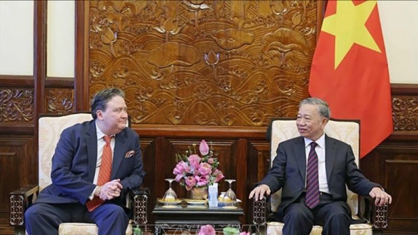 President To Lam receives US Ambassador to Vietnam Marc Evans Knapper in Hanoi
