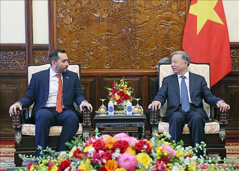 Chủ tịch nước Tô Lâm tiếp Đại sứ Nicaragua Mario José Armengol Campos. (Nguồn: TTXVN) Chủ tịch nước Tô Lâm tiếp Đại sứ Nicaragua Mario José Armengol Campos. (Nguồn: TTXVN)