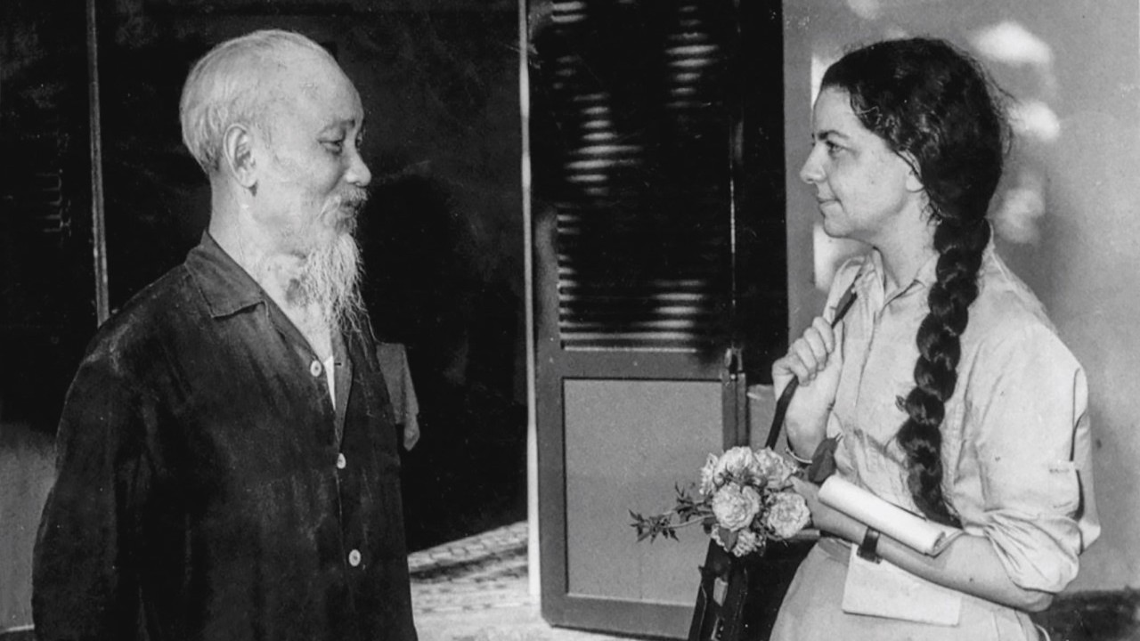 A French flag in the reception room of the Democratic Republic of Vietnam delegation in Geneva