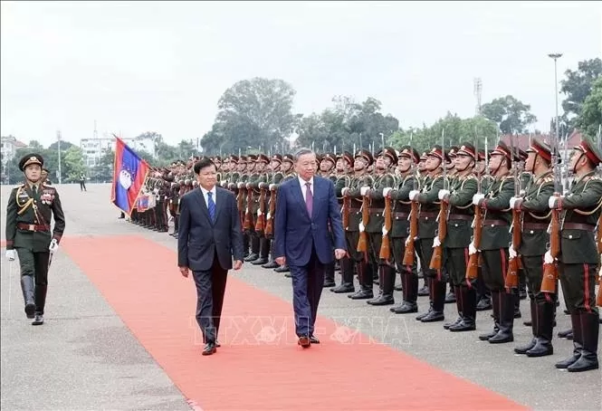 LPRP General Secretary, President of Laos hosted welcome ceremony for President To Lam in Vientiane LPRP General Secretary, President of Laos hosted welcome ceremony for President To Lam in Vientiane
