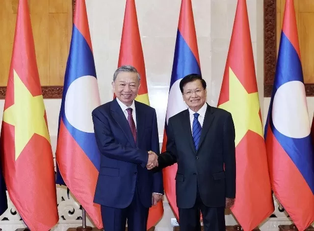 LPRP General Secretary, President of Laos hosted welcome ceremony for President To Lam in Vientiane LPRP General Secretary, President of Laos hosted welcome ceremony for President To Lam in Vientiane