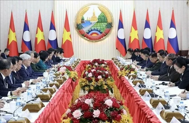 President To Lam meets Lao Prime Minister Sonexay Siphandone in Vientiane President To Lam meets Lao Prime Minister Sonexay Siphandone in Vientiane