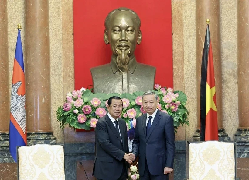 President To Lam receives CPP President Hun Sen in Hanoi President To Lam receives CPP President Hun Sen in Hanoi