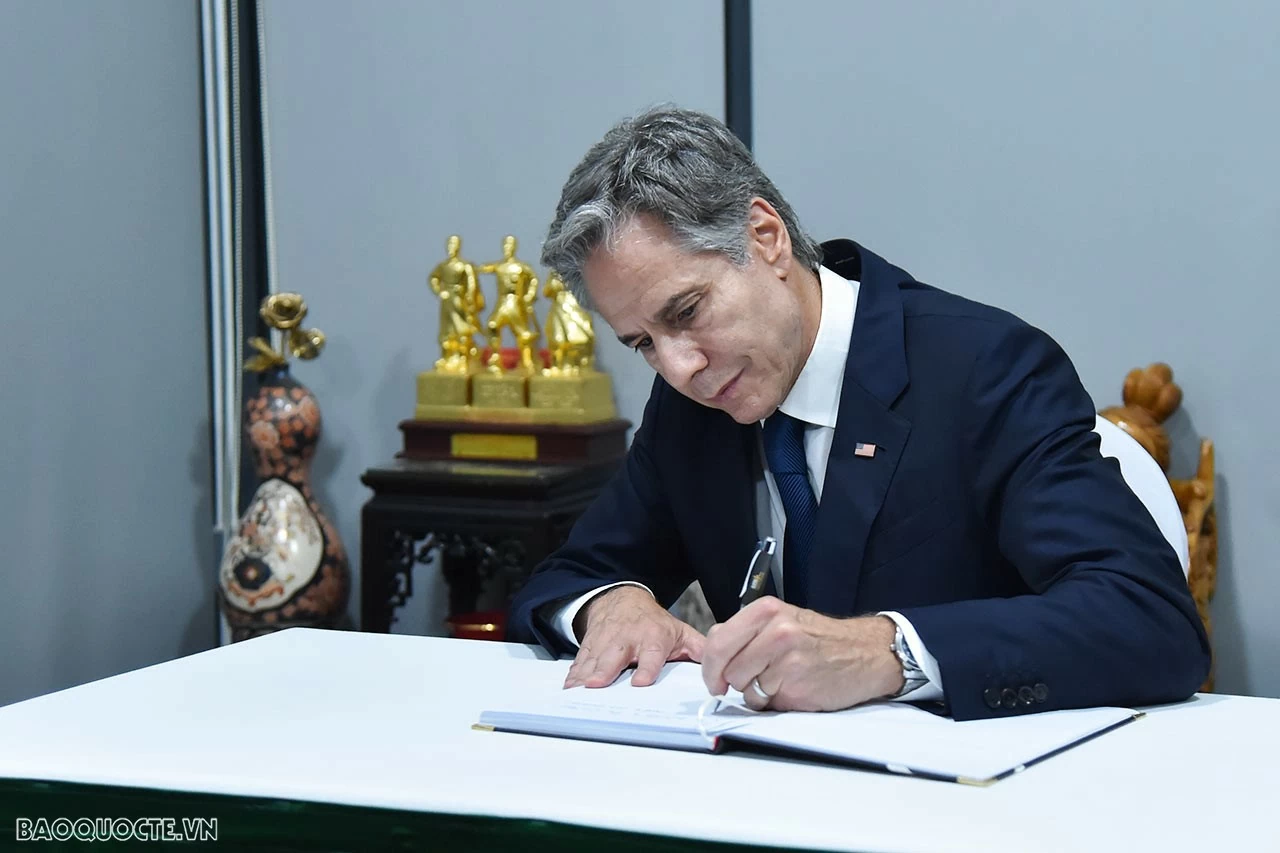 US Secretary of State Blinken offers condolences to family of Party General Secretary Nguyen Phu Trong US Secretary of State Blinken offers condolences to family of Party General Secretary Nguyen Phu Trong