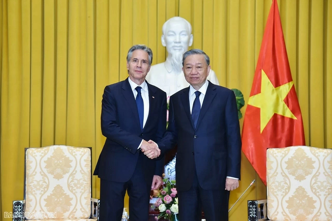 President To Lam welcomes US Secretary of State Antony Blinken President To Lam welcomes US Secretary of State Antony Blinken