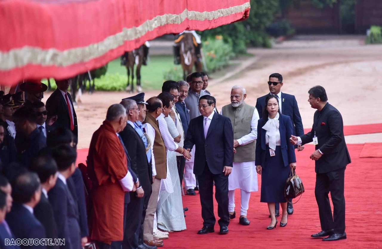 Welcome ceremony held for Prime Minister Pham Minh Chinh in New Delhi Welcome ceremony held for Prime Minister Pham Minh Chinh in New Delhi