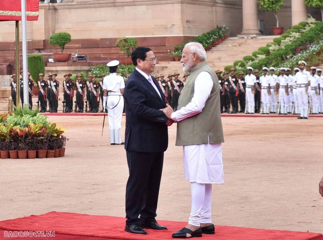 Welcome ceremony held for Prime Minister Pham Minh Chinh in New Delhi Welcome ceremony held for Prime Minister Pham Minh Chinh in New Delhi