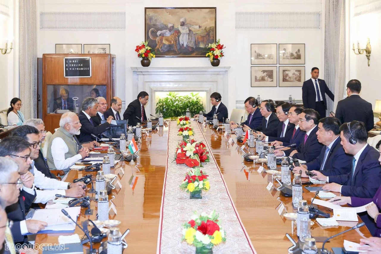 Welcome ceremony held for Prime Minister Pham Minh Chinh in New Delhi Welcome ceremony held for Prime Minister Pham Minh Chinh in New Delhi
