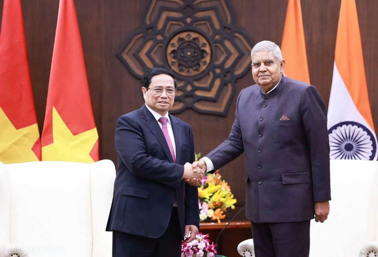 Prime Minister Pham Minh Chinh meets Indian Vice President Jagdeep Dhankhar Prime Minister Pham Minh Chinh meets Indian Vice President Jagdeep Dhankhar