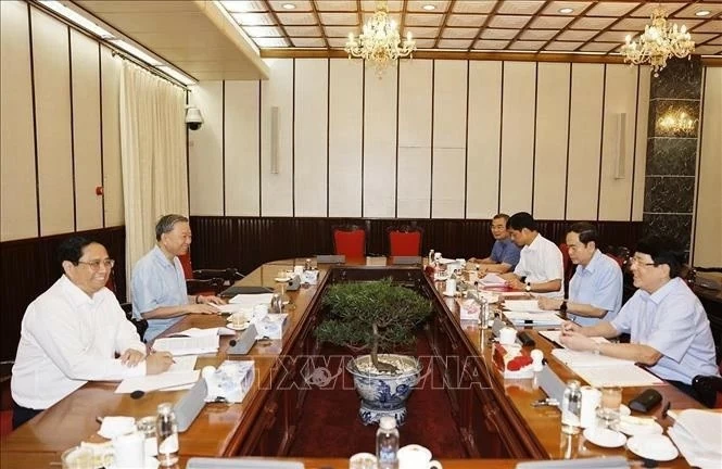 Party General Secretary To Lam chairs meeting of key leaders Party General Secretary To Lam chairs meeting of key leaders to outline major tasks for August
