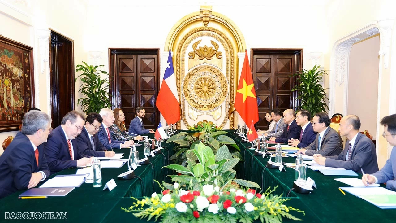 Hiện nay, trao đổi thương mại hai nước tiếp tục phát triển tích cực. Chile là một trong bốn đối tác thương mại lớn nhất của Việt Nam tại khu vực Mỹ Latinh (sau Brazil, Mexico và Argentina). Kim ngạch năm 2023 đạt 1,57 tỷ USD. Hiện nay, trao đổi thương mại hai nước tiếp tục phát triển tích cực. Chile là một trong bốn đối tác thương mại lớn nhất của Việt Nam tại khu vực Mỹ Latinh (sau Brazil, Mexico và Argentina). Kim ngạch năm 2023 đạt 1,57 tỷ USD.
