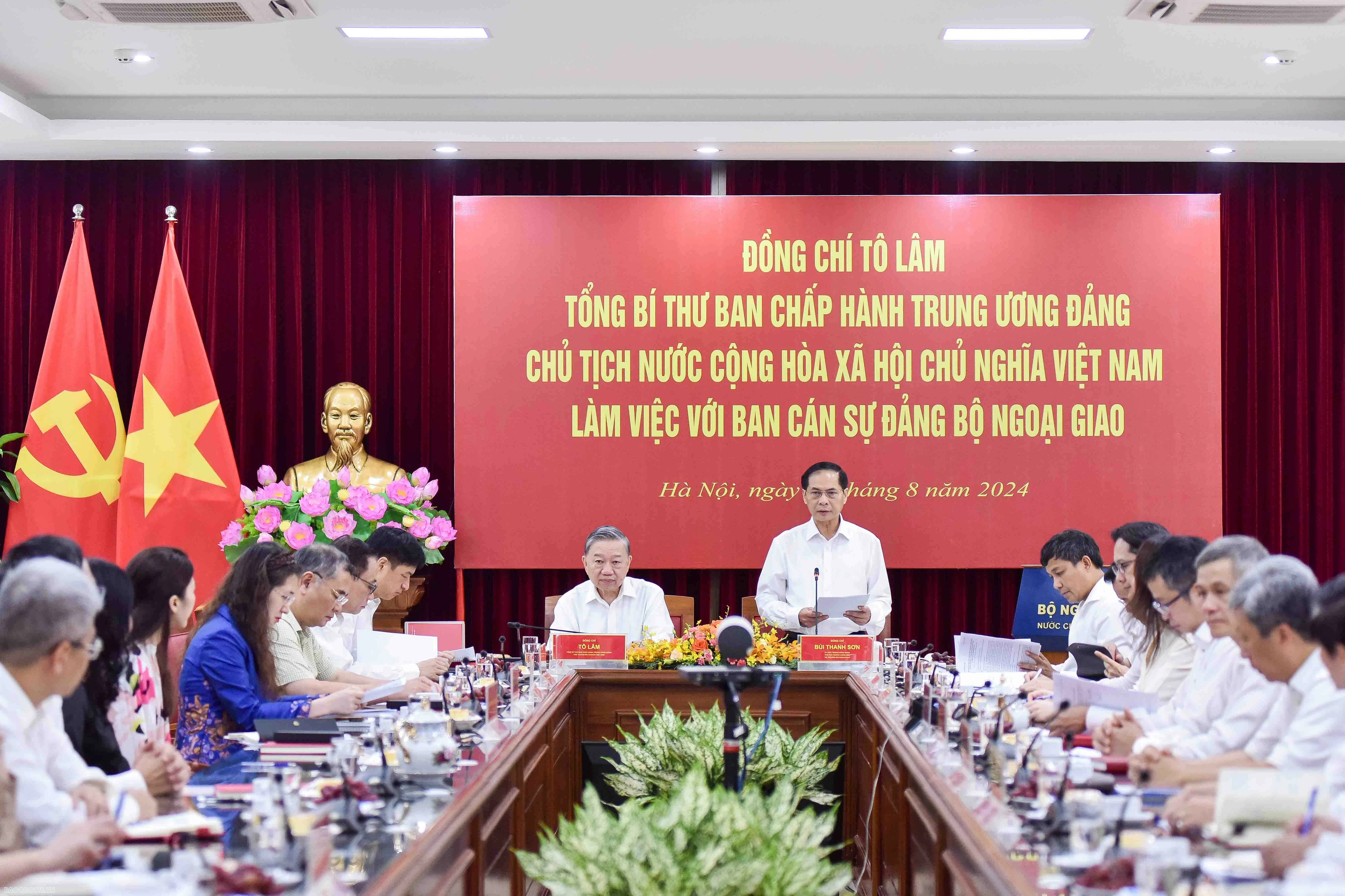 General Secretary, President To Lam works with MOFA Party Committee General Secretary, President To Lam works with MOFA Party Committee