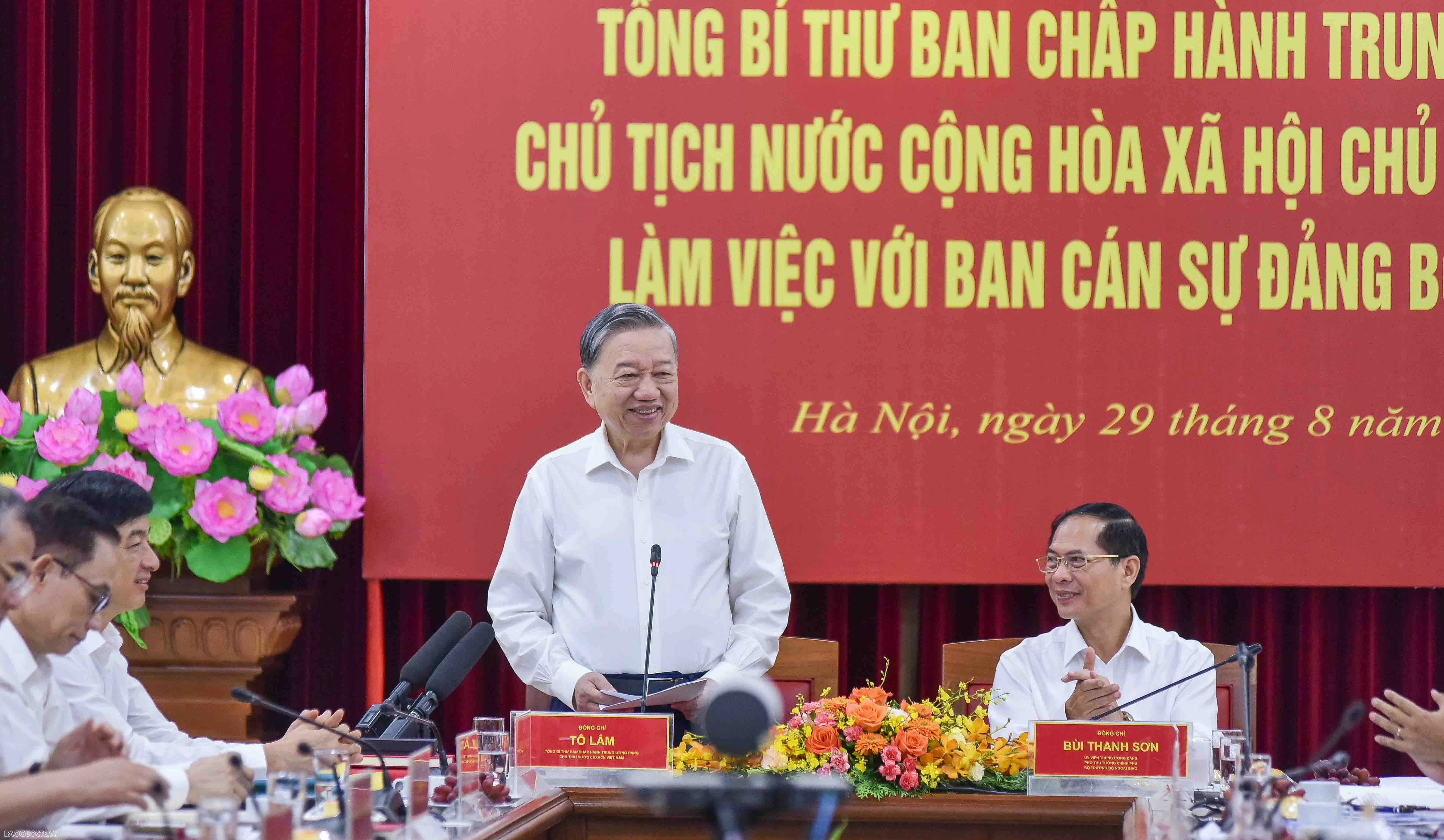 General Secretary, President To Lam works with MOFA Party Committee General Secretary, President To Lam works with MOFA Party Committee