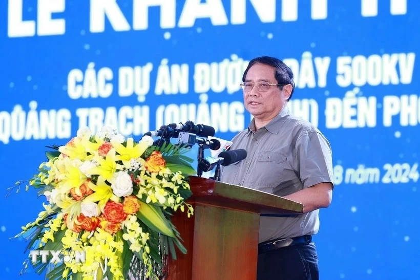 PM Pham Minh Chinh attends inauguration ceremony of 500kV Circuit-3 power transmission line project PM Pham Minh Chinh attends inauguration ceremony of 500kV Circuit-3 power transmission line project