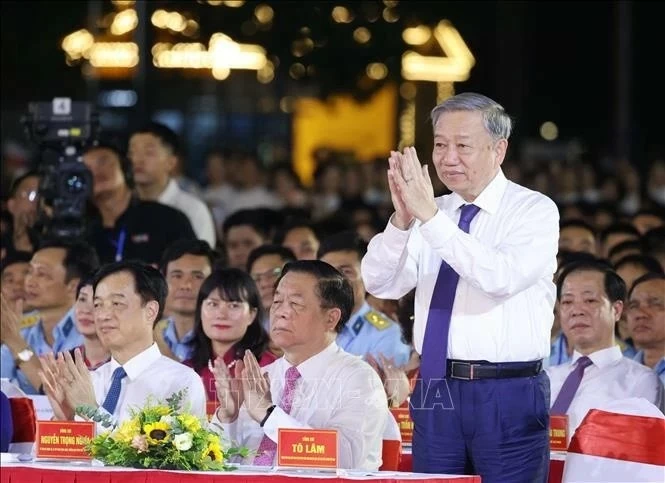 Party General Secretary and State President To Lam attends the special artistic programme titled Top leader attends special artistic programme honouring President Ho Chi Minh's testament