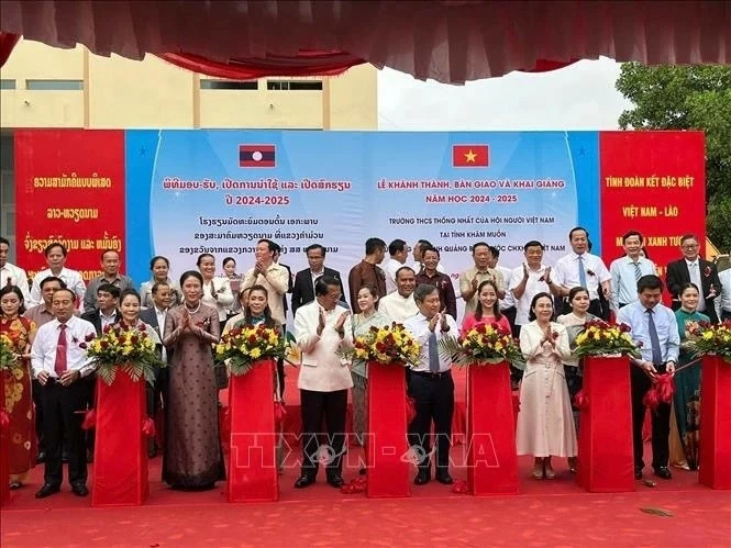 Vietnamese-funded Thong Nhat secondary school inaugurated in Laos' Khammouane Vietnamese-funded Thong Nhat secondary school inaugurated in Laos' Khammouane