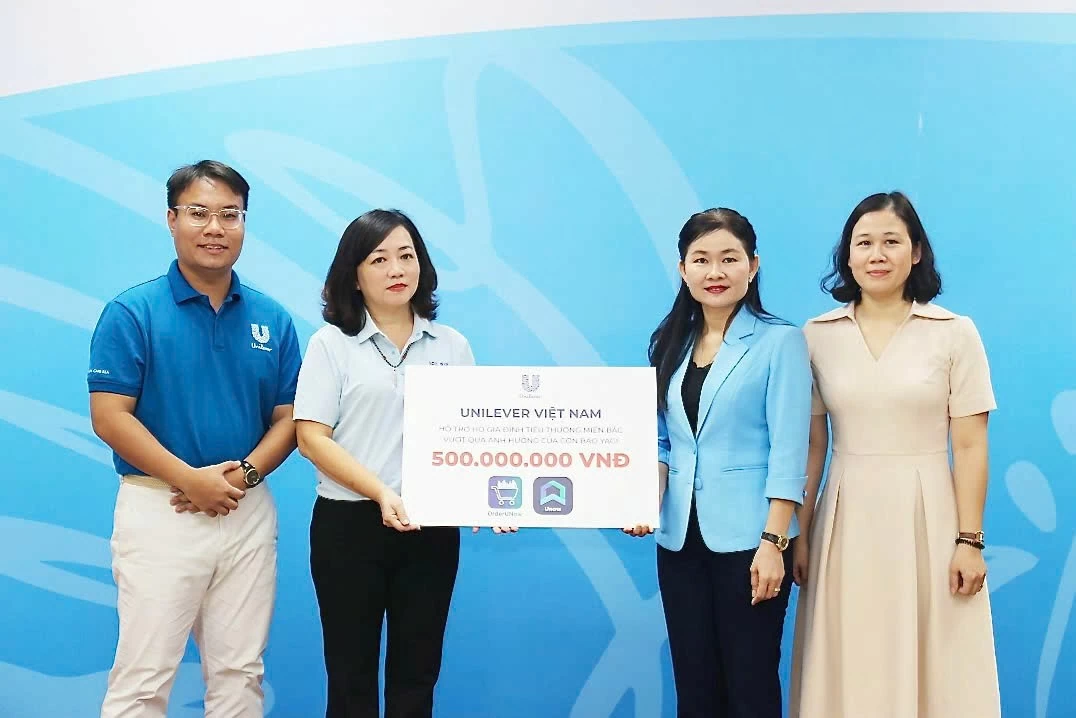 Unilever supports northern Vietnam in recovering from Typhoon Yagi with a relief package worth over 8 billion VND