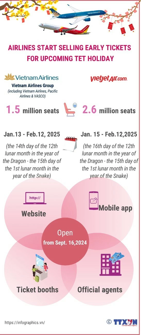 Airlines offer millions of tickets for upcoming Tet holiday Airlines offer millions of tickets for upcoming Tet holiday