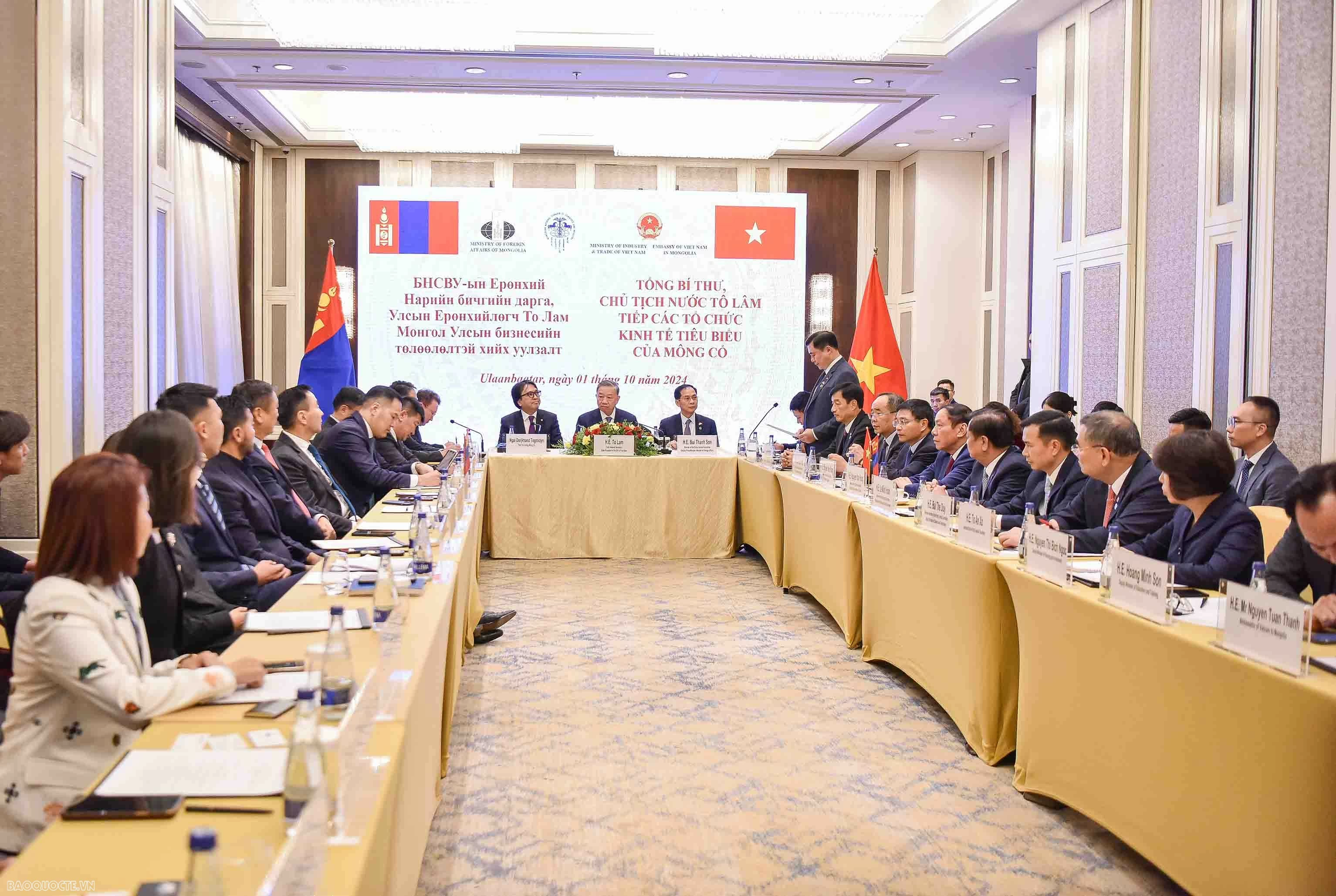 General Secretary, President To Lam meets representatives of outstanding Mongolian economic entities General Secretary, President To Lam meets representatives of outstanding Mongolian economic entities