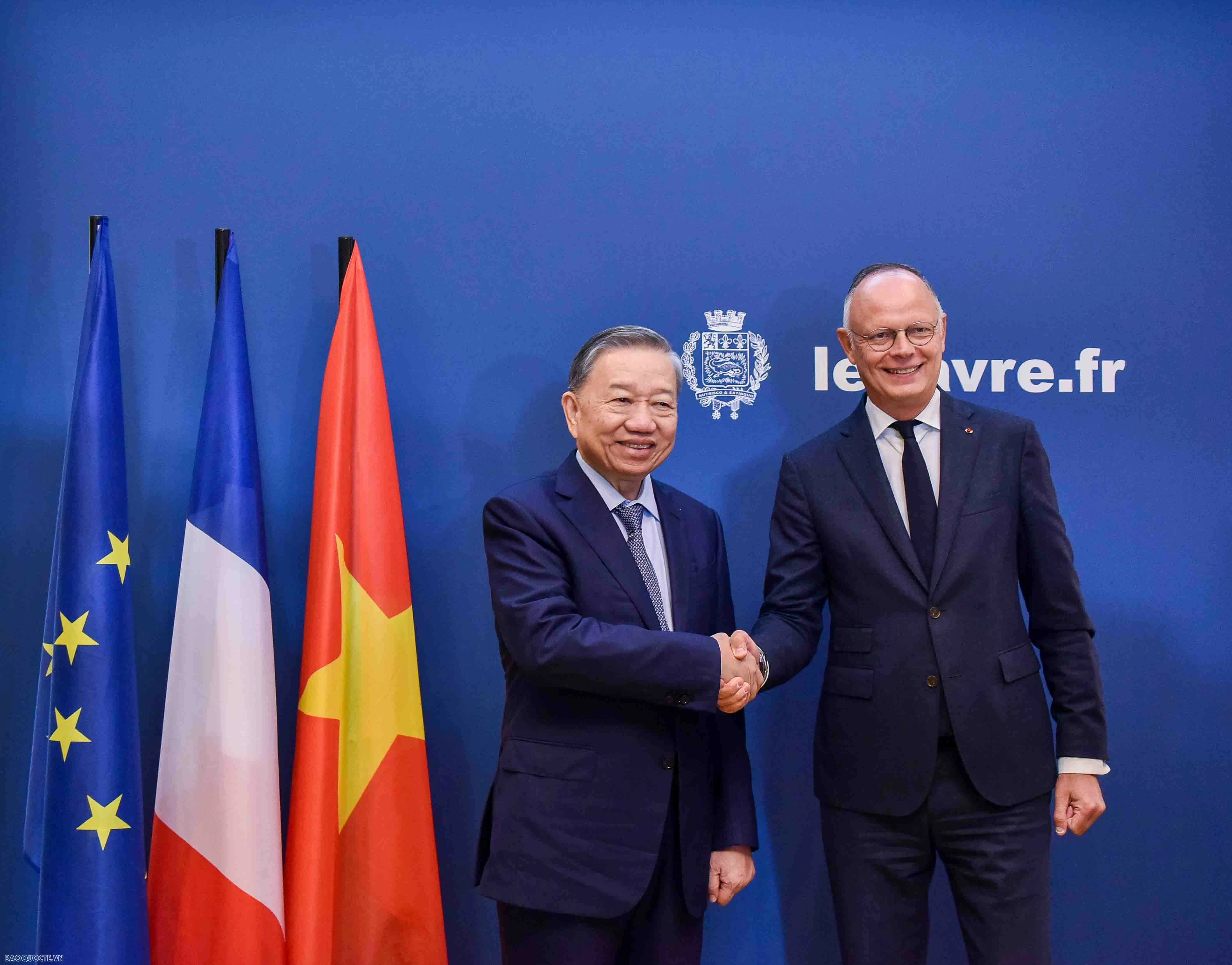 General Secretary, President To Lam visits Le Havre, meets city Mayor General Secretary, President To Lam visits Le Havre, meets city Mayor