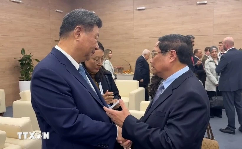 PM Pham Minh Chinh meets with Chinese General Secretary, President Xi Jinping on occasion of BRICS+ Summit PM Pham Minh Chinh meets with Chinese General Secretary, President Xi Jinping on occasion of BRICS+ Summit