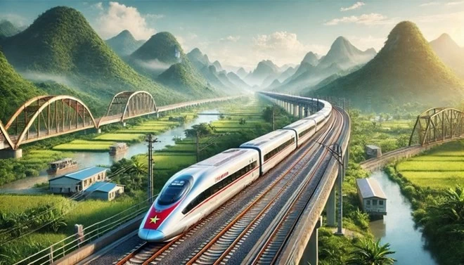 Tuyến đường sắt cao tốc Bắc - Nam. (Nguồn: VGP) Tuyến đường sắt cao tốc Bắc - Nam. (Nguồn: VGP)