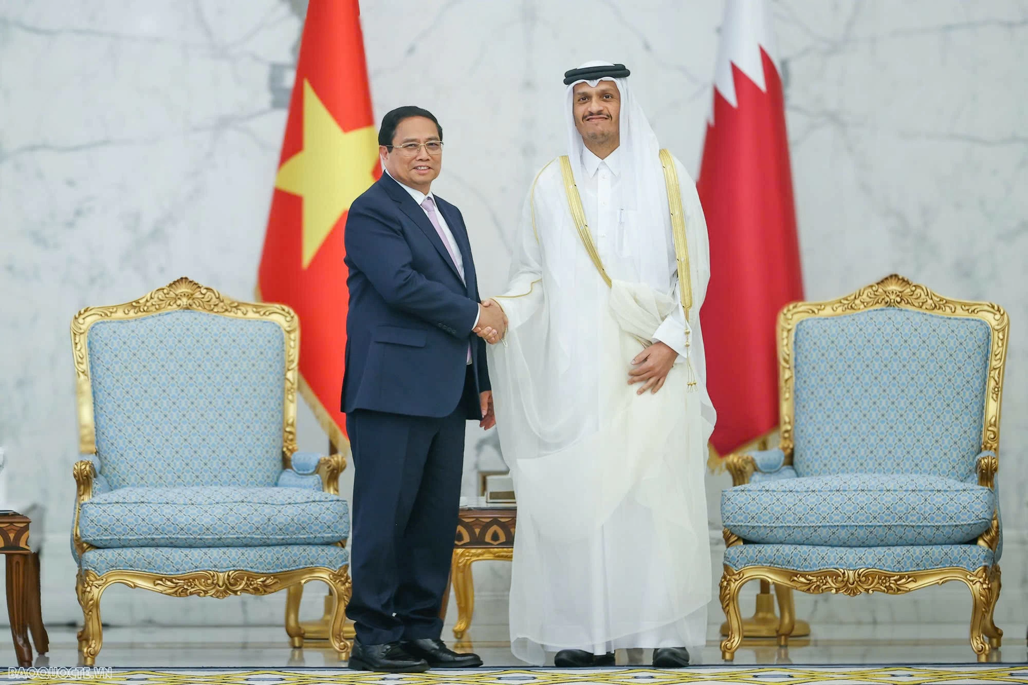 Welcome ceremony held for Prime Minister Pham Minh Chinh in Doha Welcome ceremony held for Prime Minister Pham Minh Chinh in Doha