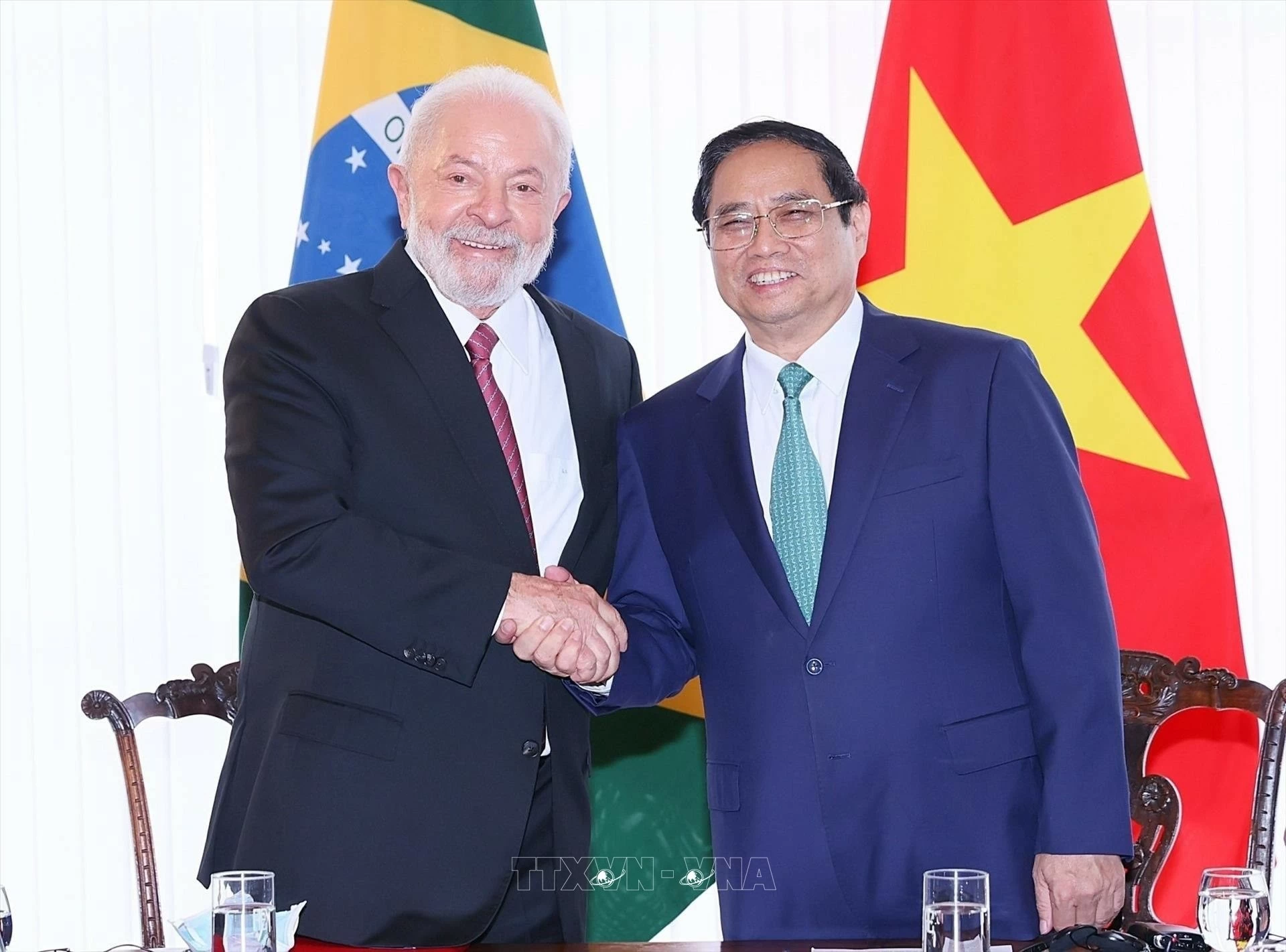 Thủ tướng Phạm Minh Chính và Tổng thống Brazil Luiz Inácio Lula da Silva trong chuyến thăm Brazil, tháng 9/2023. Thủ tướng Phạm Minh Chính và Tổng thống Brazil Luiz Inácio Lula da Silva trong chuyến thăm Brazil, tháng 9/2023.