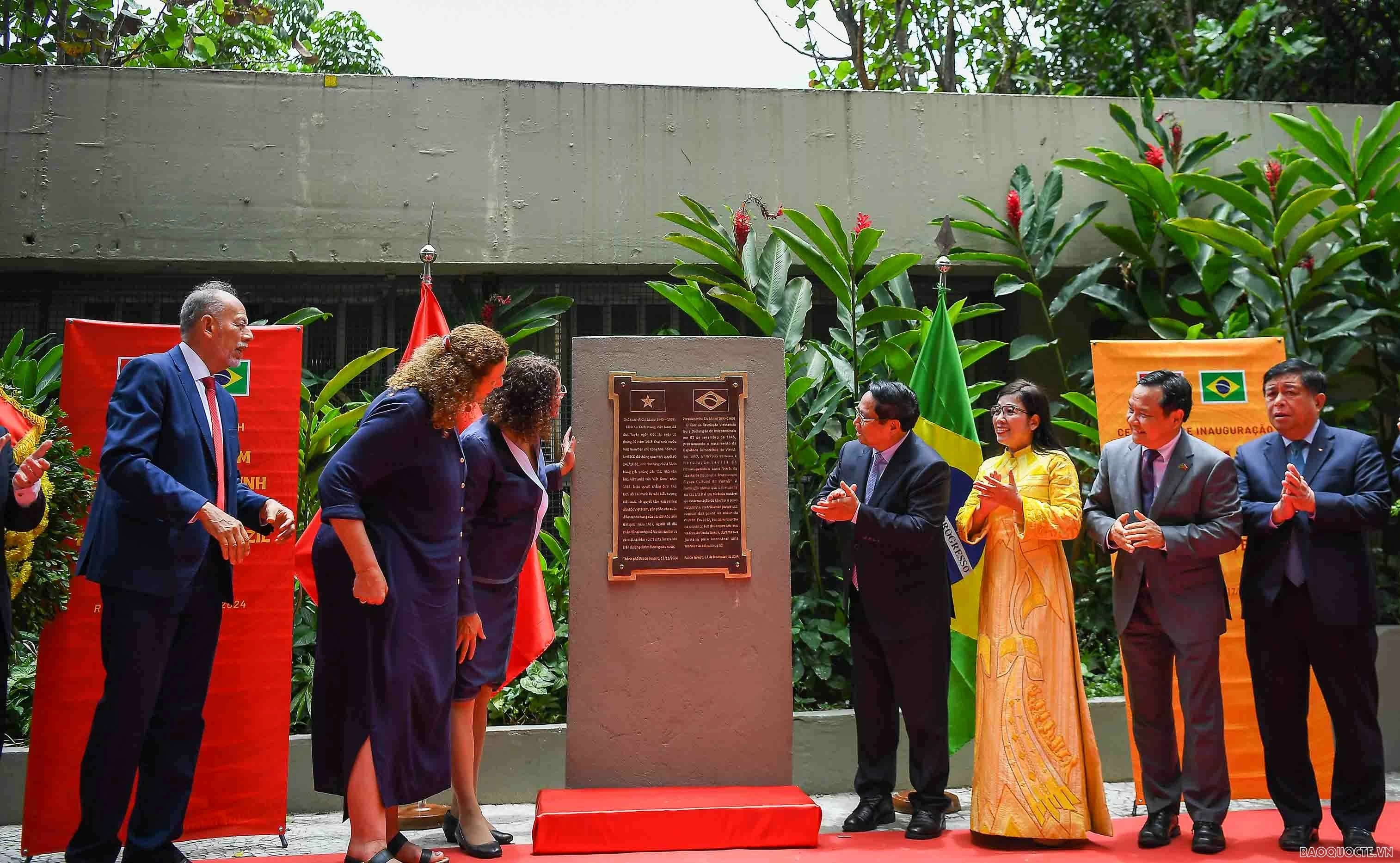 PM Pham Minh Chinh attends inauguration of plaque in memory of President Ho Chi Minh in Brazil PM Pham Minh Chinh attends inauguration of plaque in memory of President Ho Chi Minh in Brazil