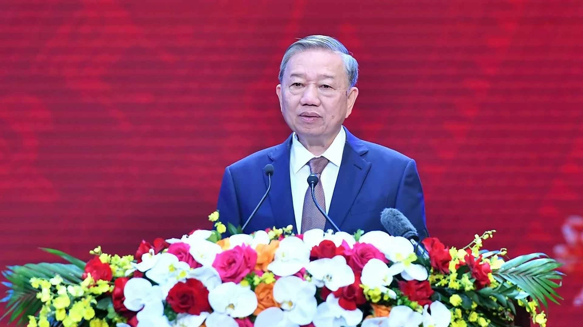 Tổng Bí thư Tô Lâm phát biểu chào mừng ngày Nhà giáo Việt Nam 20/11. (Nguồn: VGP) Tổng Bí thư Tô Lâm phát biểu chào mừng ngày Nhà giáo Việt Nam 20/11. (Nguồn: VGP)