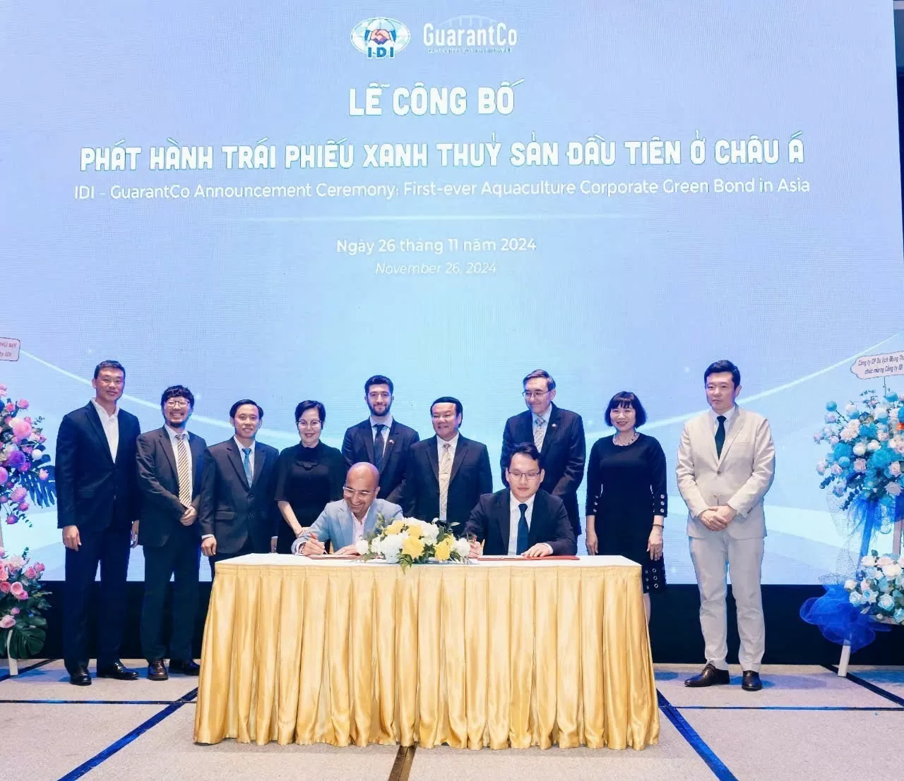 Ông Lê Tuấn Anh - TGĐ Sao Mai Group (ngồi bên phải ) cùng lãnh đạo GiarantCo ký kết Biên bản ghi nhớ tại Lễ Công bố Ông Lê Tuấn Anh - TGĐ Sao Mai Group (ngồi bên phải ) cùng lãnh đạo GiarantCo ký kết Biên bản ghi nhớ tại Lễ Công bố