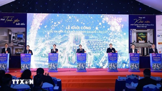 PM Pham Minh Chinh inspects, attends groundbreaking ceremony of infrastructure projects in Lao Cai