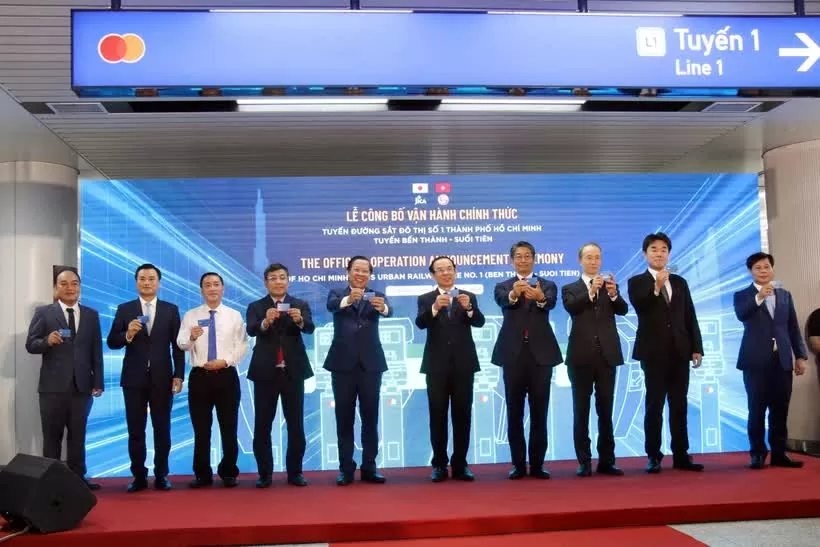 Delegates at the launching ceremony of Ho Chi Minh City's first metro line. (Photo: VNA) Delegates at the launching ceremony of Ho Chi Minh City's first metro line. (Photo: VNA)