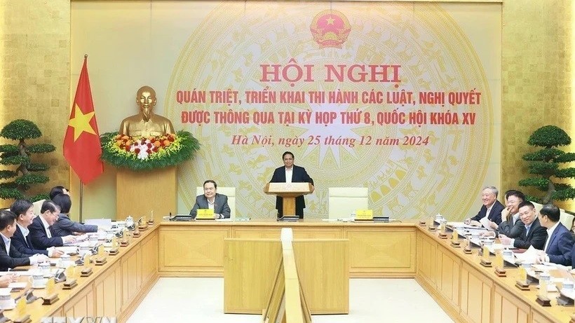 PM Pham Minh Chinh, NA Chairman Tran Thanh Man co-chair conference on implementation of newly-adopted documents