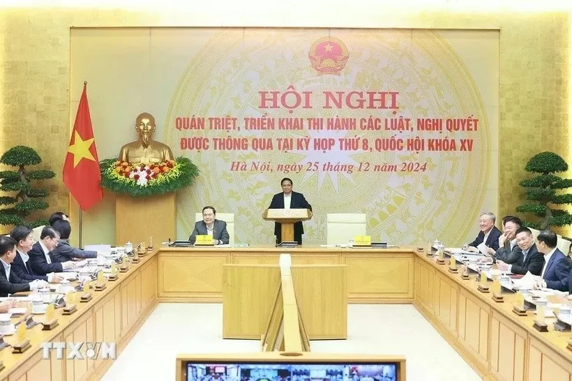 PM Pham Minh Chinh, NA Chairman Tran Thanh Man co-chair conference on implementation of newly-adopted documents PM Pham Minh Chinh, NA Chairman Tran Thanh Man co-chair conference on implementation of newly-adopted documents