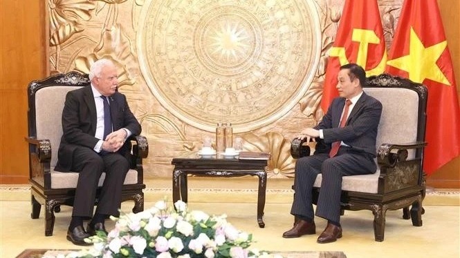 Party Secretary Le Hoai Trung highlights positive development of Vietnam-Palestine relations
