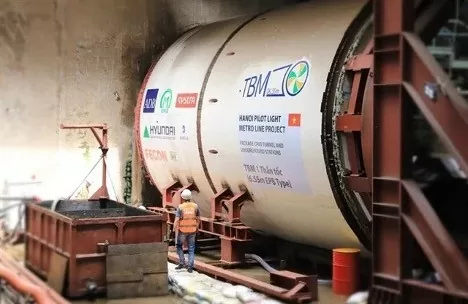 The Nhon-Hanoi Railway Station urban railway line project has drilled 647m of tunnel. (Photo: VNA) The Nhon-Hanoi Railway Station urban railway line project has drilled 647m of tunnel. (Photo: VNA)
