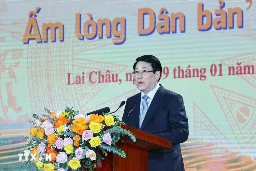 President Luong Cuong attends “Spring in border areas warms people’s hearts” programme in Lai Chau President Luong Cuong attends “Spring in border areas warms people’s hearts” programme in Lai Chau