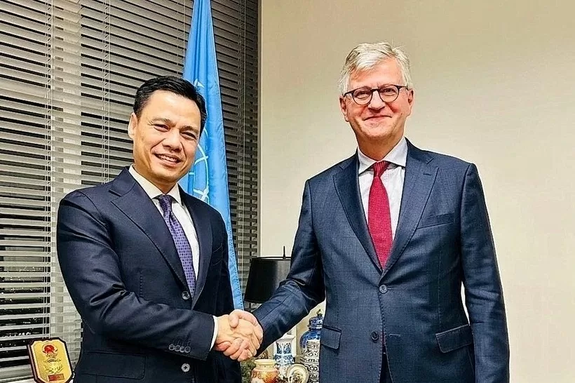 Ambassador Dang Hoang Giang (left), Permanent Representative of Vietnam to the United Nations and UN Under-Secretary-General for Peace Operations Jean-Pierre Lacroix (Photo: VNA) Ambassador Dang Hoang Giang (left), Permanent Representative of Vietnam to the United Nations and UN Under-Secretary-General for Peace Operations Jean-Pierre Lacroix (Photo: VNA)
