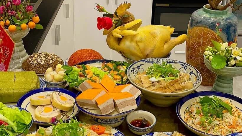Traditional Tet Lunar New Year feast of Hanoi