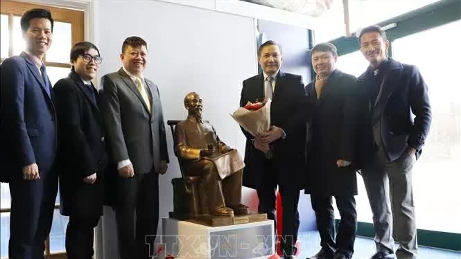 Restoration of the area displaying the statue of Uncle Ho at the Newhaven Museum, UK