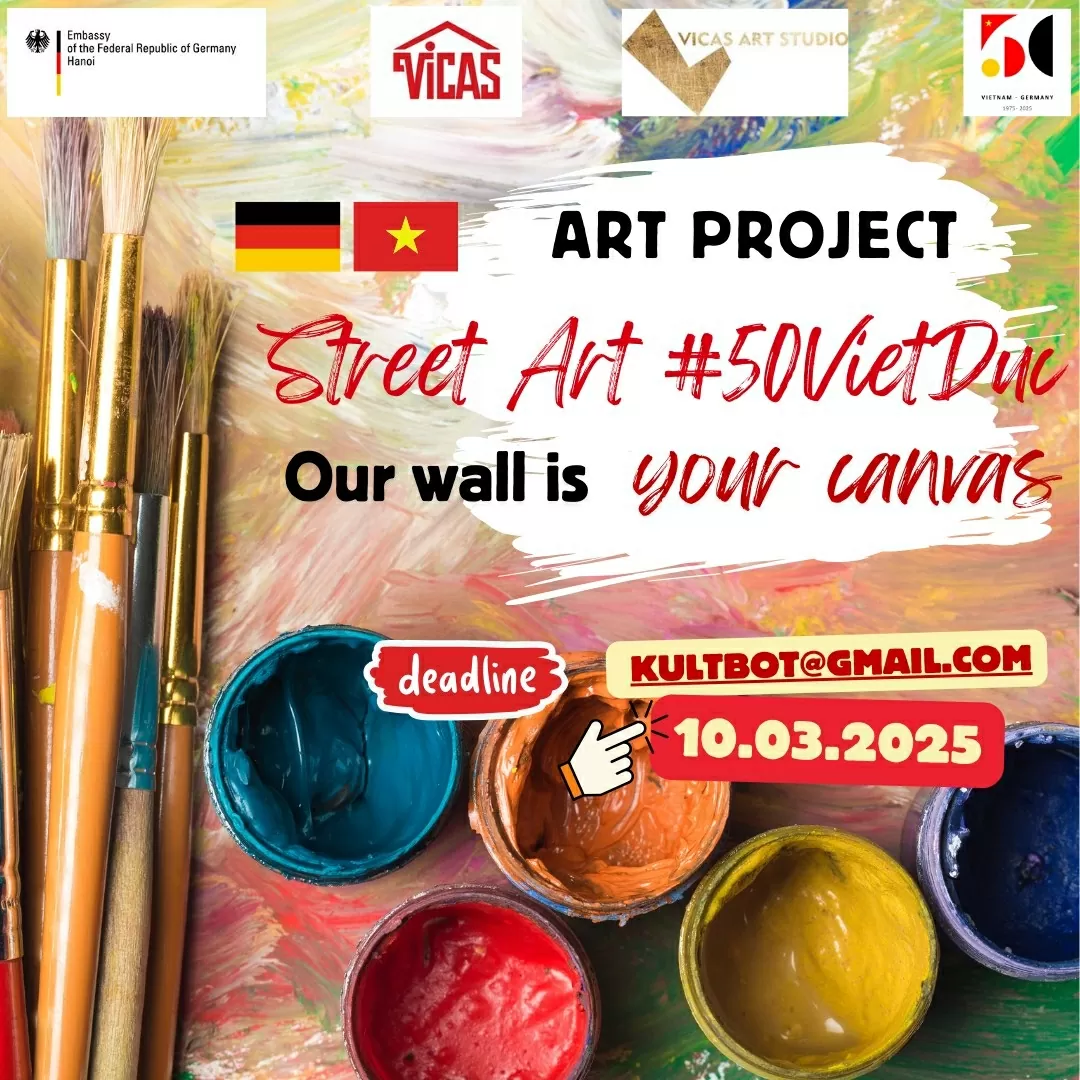Poster dự án nghệ thuật. (Ảnh: Đại sứ quán Đức tại Việt Nam) Poster dự án nghệ thuật. (Ảnh: Đại sứ quán Đức tại Việt Nam)